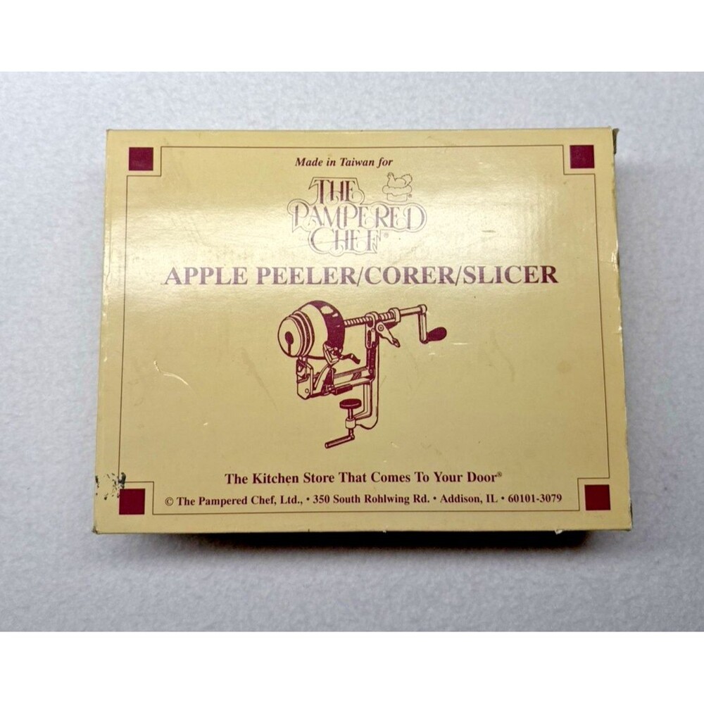 Pampered Chef Apple Peeler Corer Slicer | Original Box & Instructions